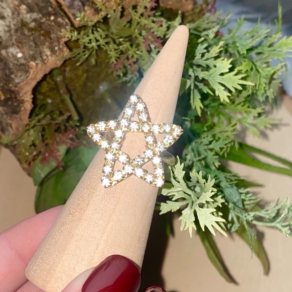 NEW Anthropologie x Lena Bernard Star Statement Ring Gold Size 7 - Picture 8 of 15